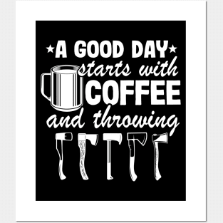 Funny Coffee & Axe Throwing Quote Gift Hatchet Posters and Art